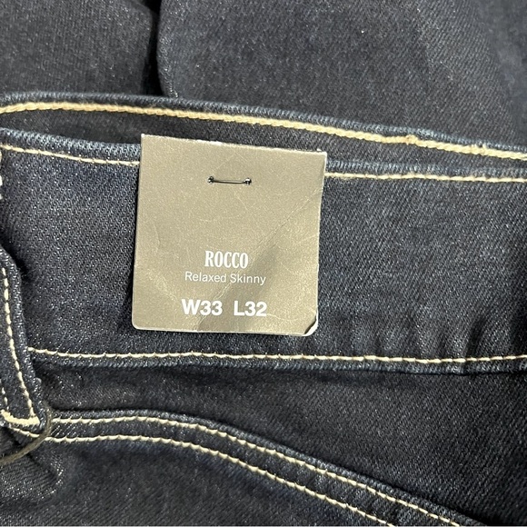 True Religion Jeans Mens Rocco Relaxed Skinny Dark Rinse Size W33 X L32 NWT - Picture 7 of 9